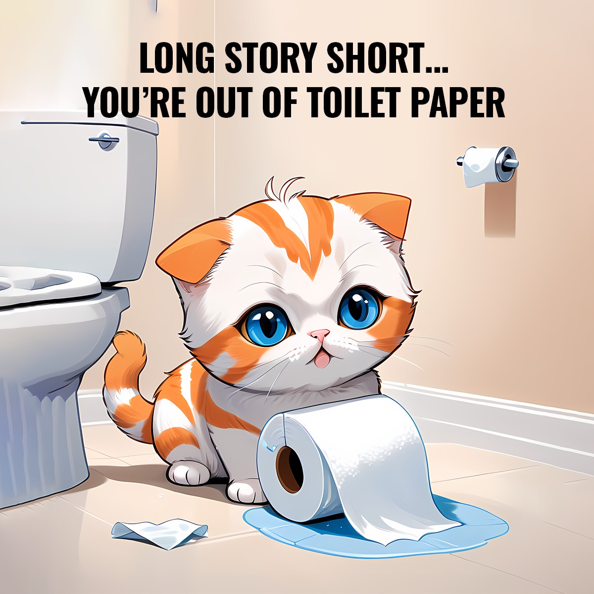 LONG STORY SHORT... YOU'RE OUT OF TOILET PAPER
